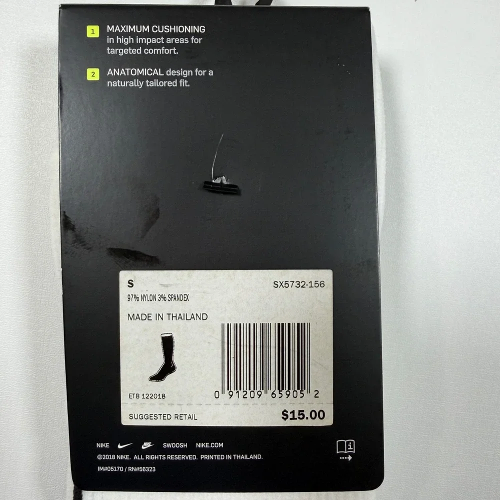 Nike Vapor Knee High Football Socks Youth 3Y-5Y White Nylon Spandex Athletic NWT